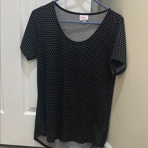 LuLaRoe Black and White Polka Dot Short Sleeve Top